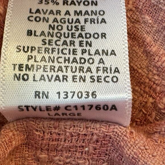 Roolee Women's Peasant Top Large Long Sleeve Round Neck Ruffle Trim Rusty Color - Picture 8 of 8